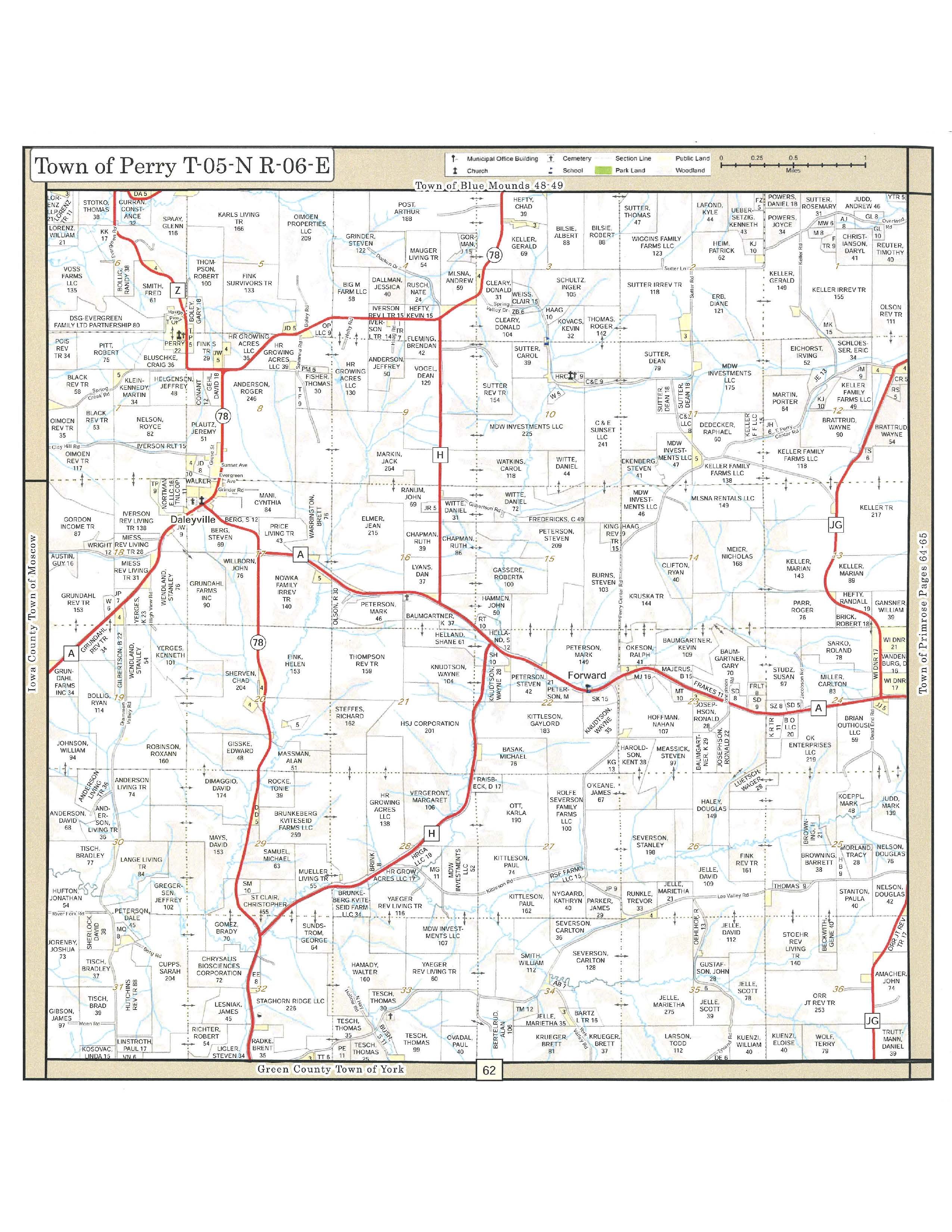 Phelps County Plat Map Maps – Town Of Perry